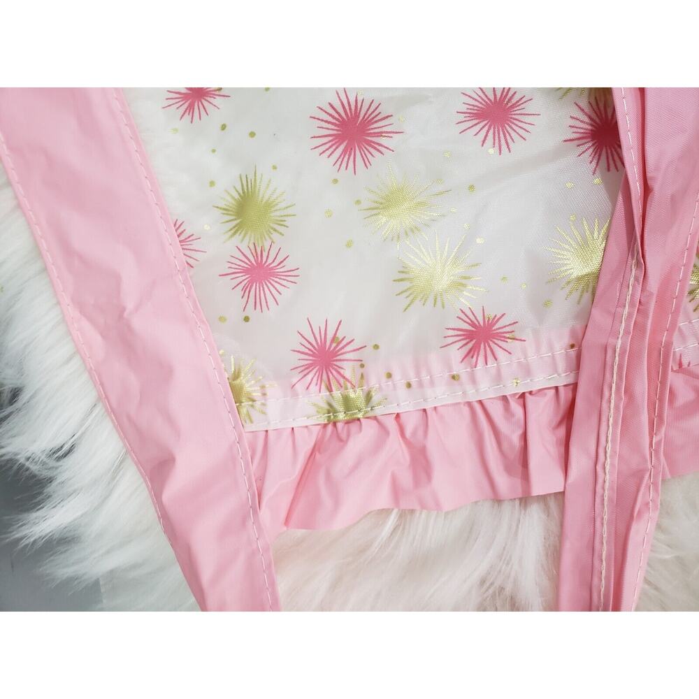 Vintage Mid Century 50s Gold Pink Half Apron Space Age Atomic Era Mom Housewife View 3